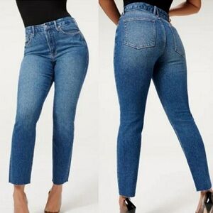 Good American Good Classic Raw Hem Jeans Size 6/28